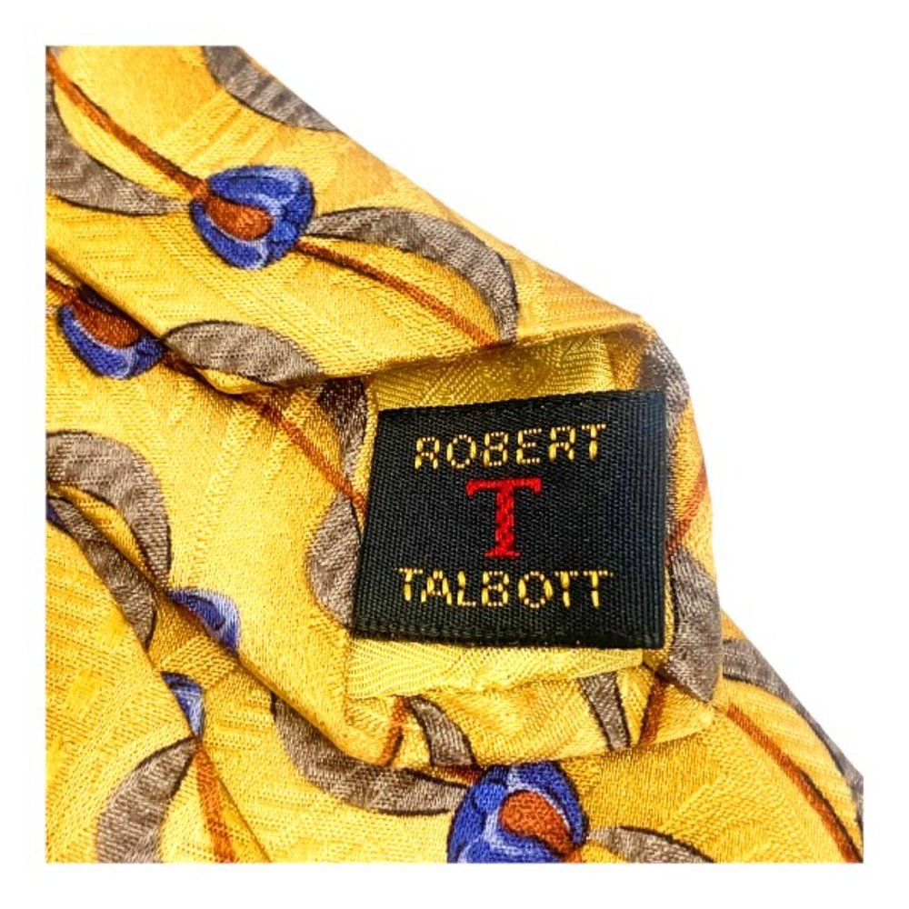 Robert‎ Talbott Best of Class Gold Asp Print 100% Silk Handsewn Necktie - Picture 4 of 8